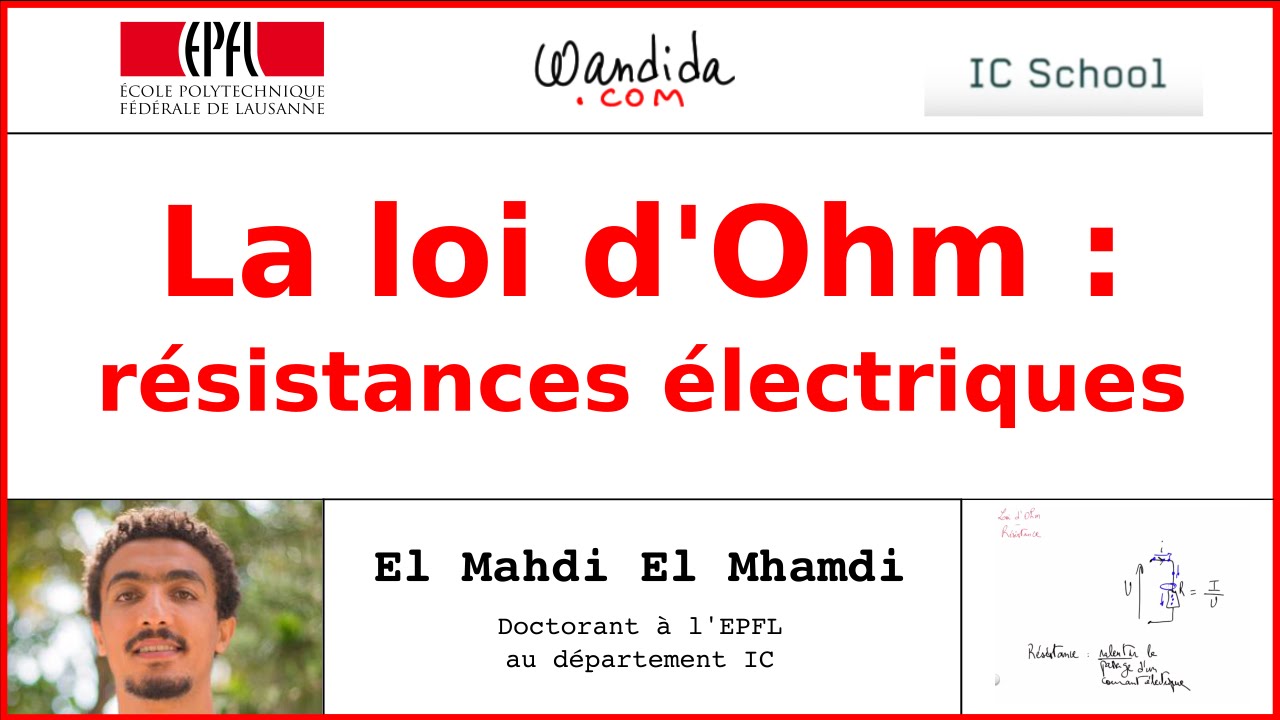 La Loi D Ohm Resistance Electrique El Mahdi El Mhamdi Youtube