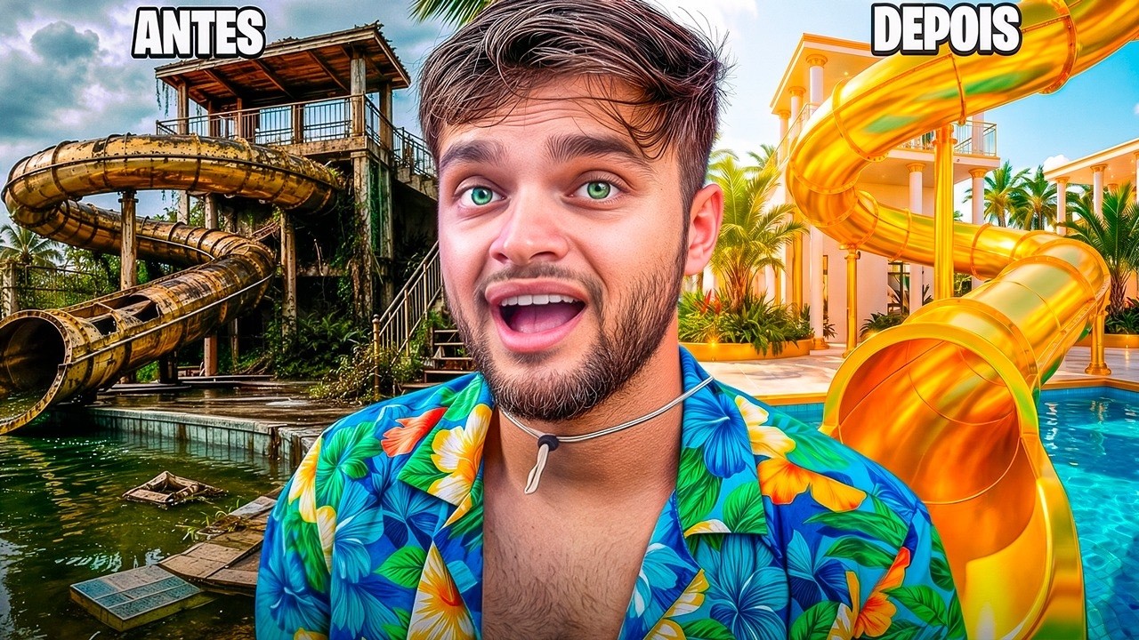 EU ABRI MEU PRÓPRIO PARQUE AQUÁTICO (WaterPark Simulator)