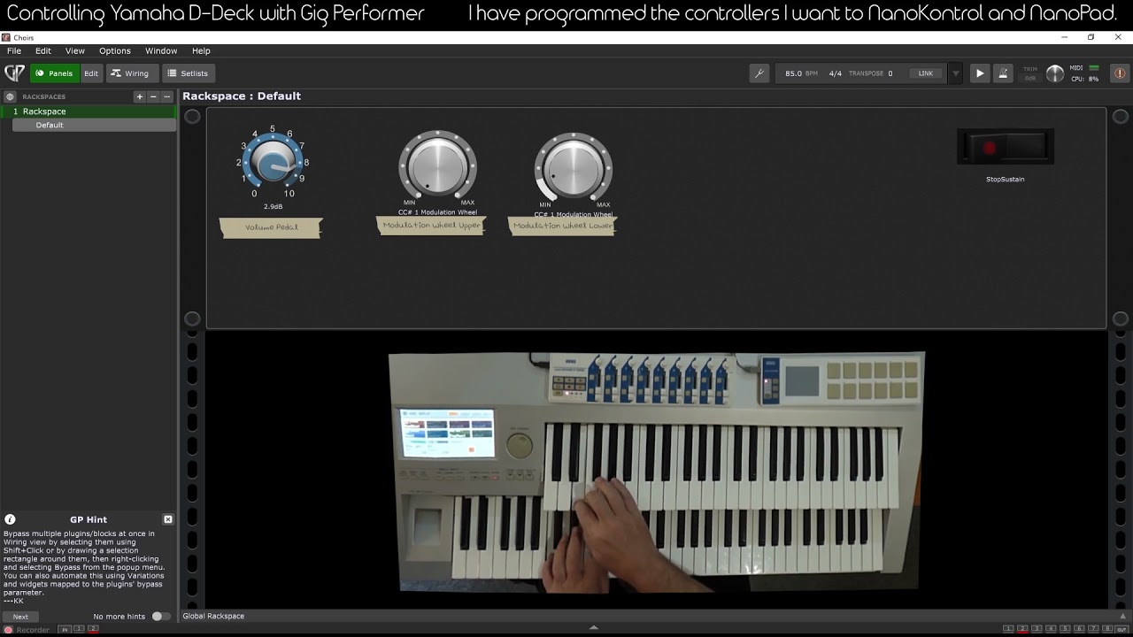 Vocals Yamaha D-Deck, with Gig Performer - YouTube