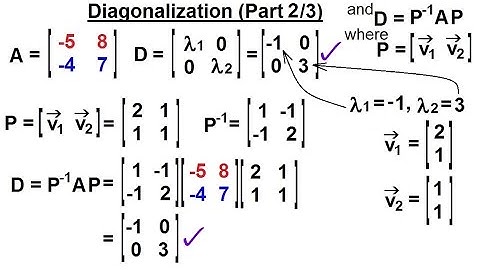 Linear Algebra: Ch 3 - Eigenvalues and Eigenvectors (26 of 35) Diagonalization (Part 2/3)