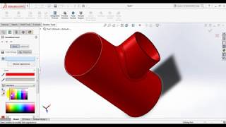 Solidworks tutorial  how to make pipe tee