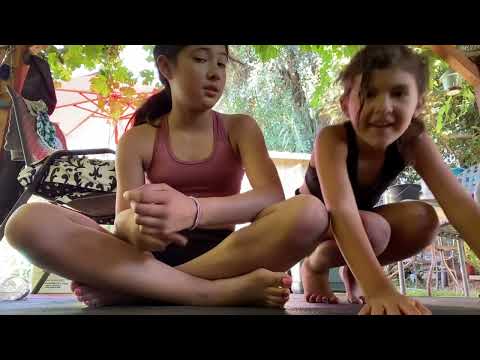 Doing yoga poses! Relaxing your body