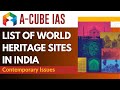 List of world heritage sites in india  acube ias 