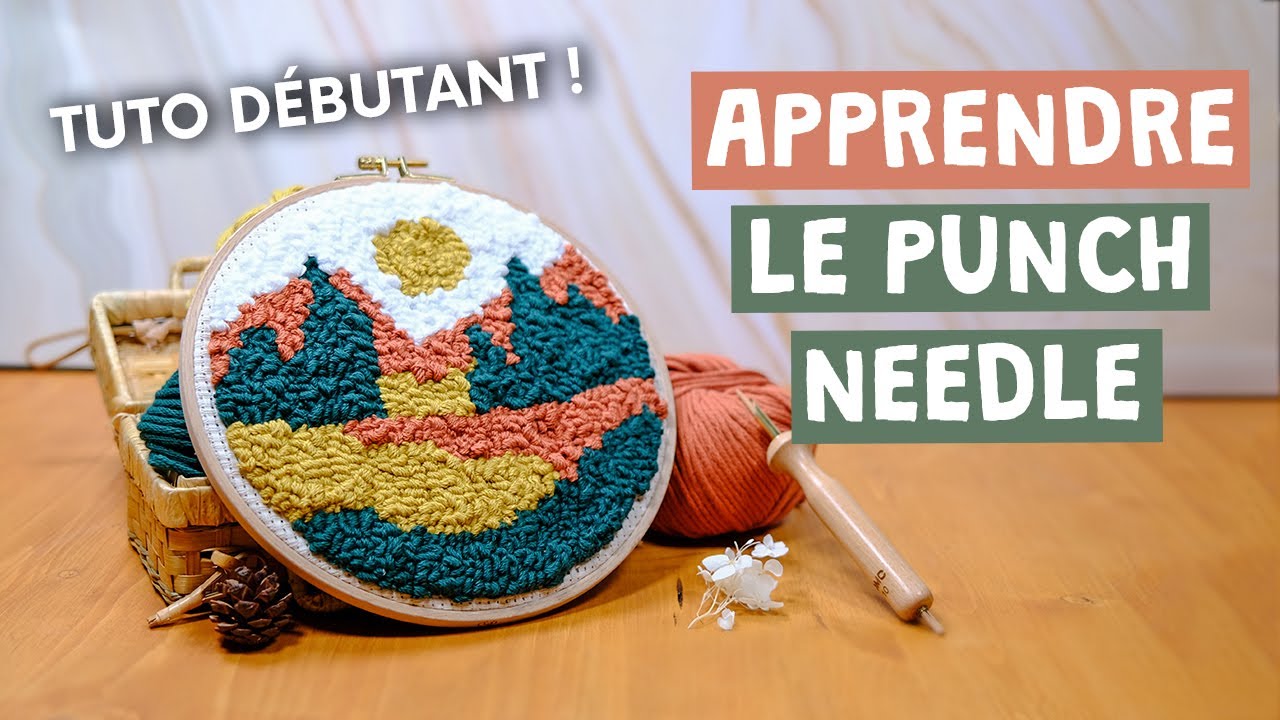 APPRENDRE LE PUNCH NEEDLE - Créer un tableau sur un tambour à broder ! (Tufting pas cher)