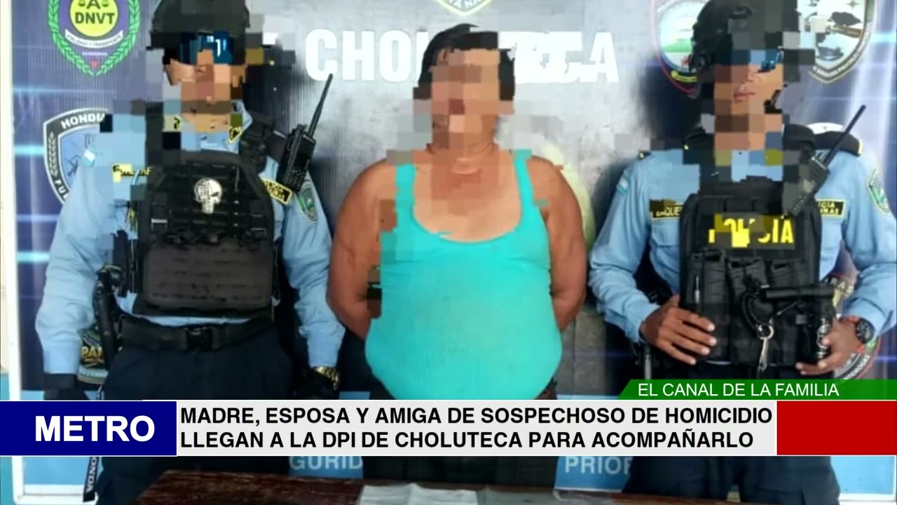 MADRE, ESPOSA Y AMIGA DE SOSPECHOSO DE HOMICIDIO LLEGAN A LA DPI DE CHOLUTECA PARA ACOMPAÑARLO