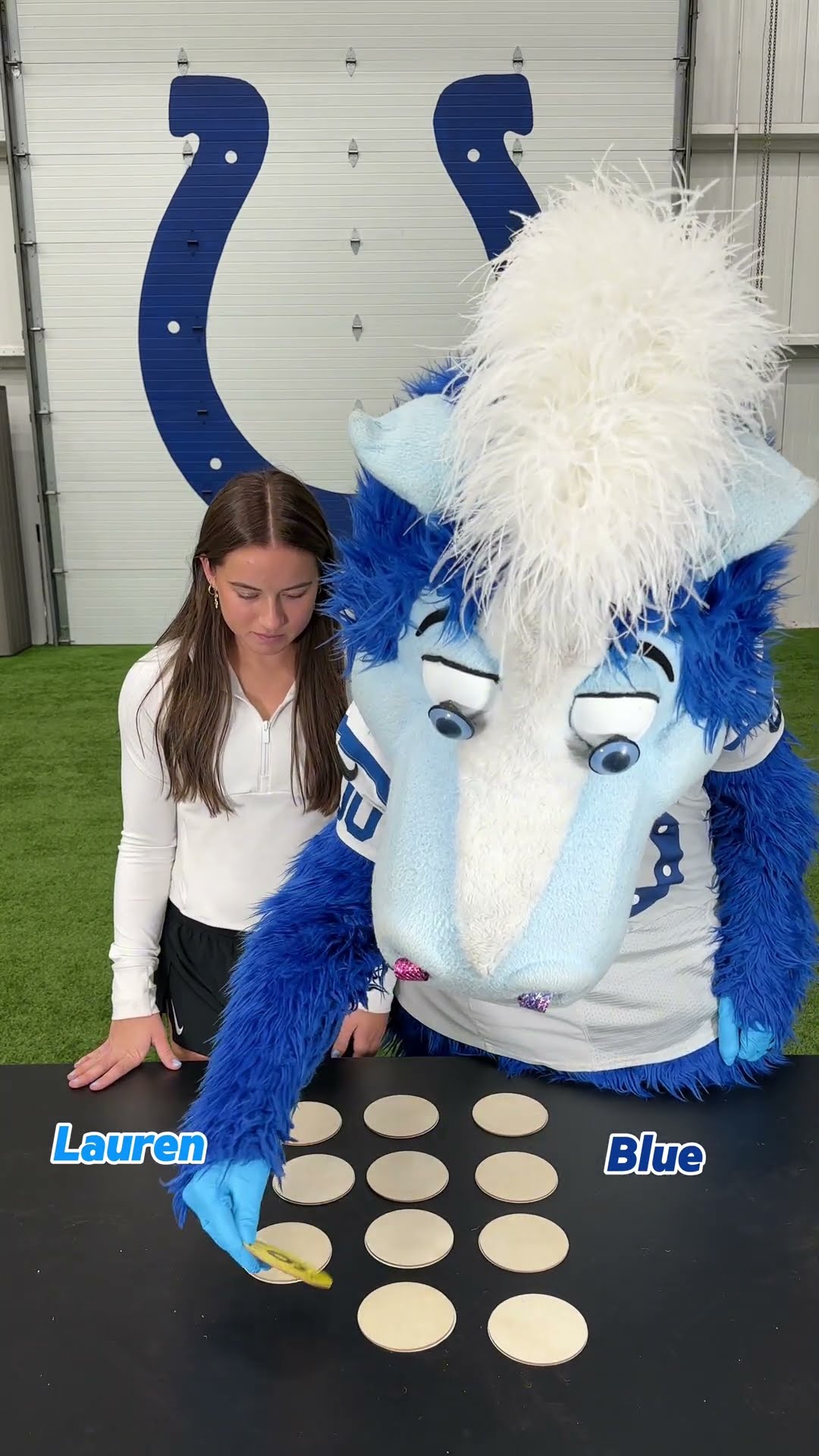 Can Lauren beat @BlueColtsMascot in the number game?? #familygamenight