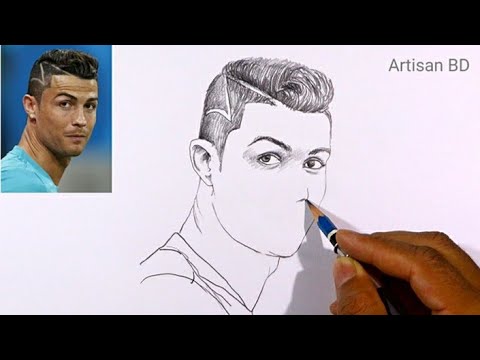 How To Draw Realistic Face Easy Cristiano Ronaldo / Draw Cr7 Football