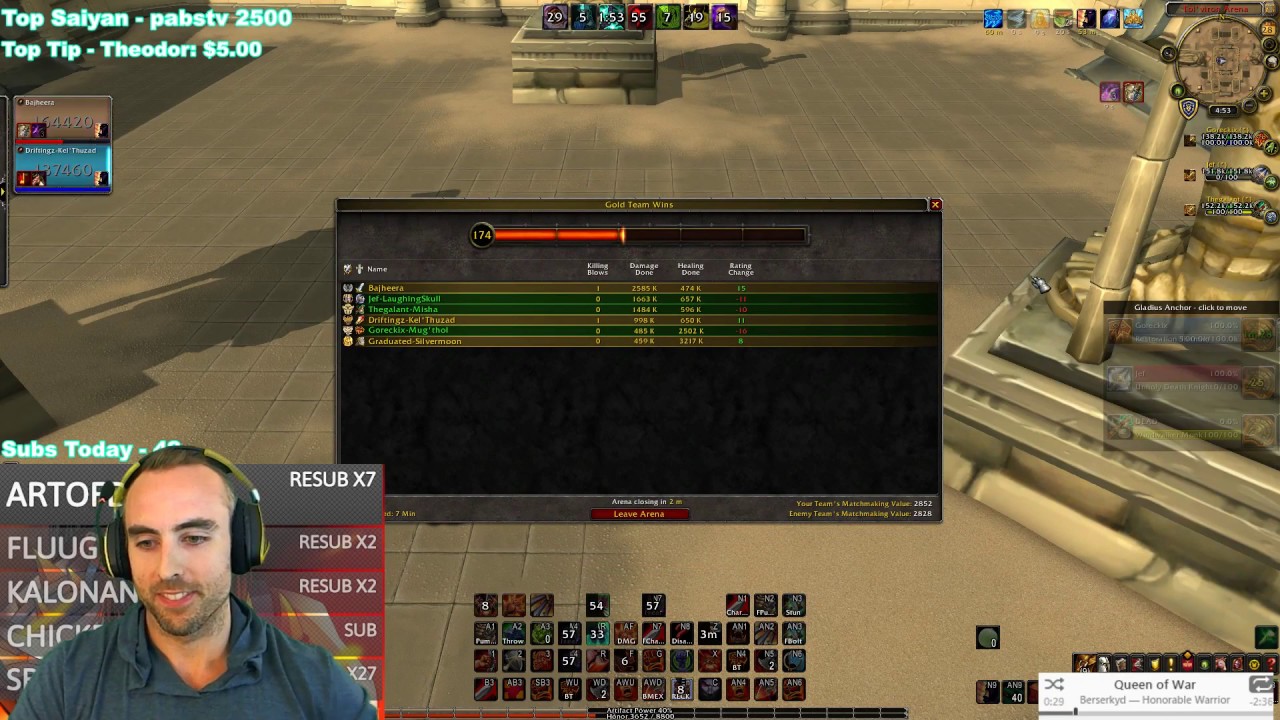 Bajheera - THE POWER OF FURY (Damage + Uptime) - WoW 8.0 Fury Warrior 3v3 Arena