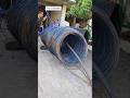 Heavy Steel Rebar Roll Uncoiling Process | Skilled Workers at Work