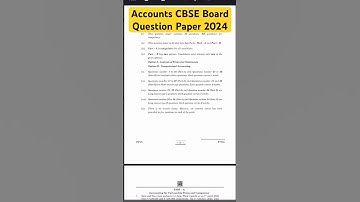 Class 12 accounts Question Paper | #cbseboard