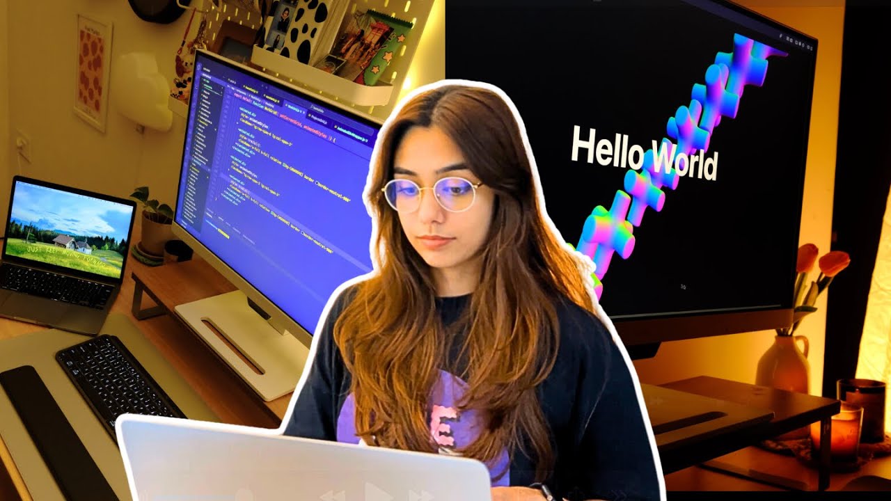 [ coding vlog ] 6 hours frontend marathon: 3d web design, text ...