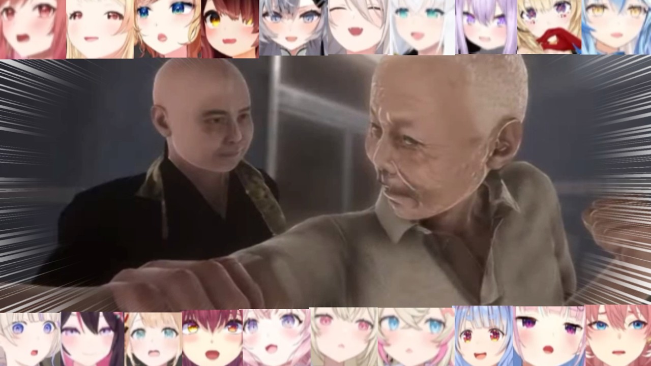 Реакция Hololive Girls на абсурдную драку священника дабстепа (RE: The Bathhouse)