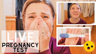 LIVE PREGNANCY TEST \& TELLING MY HUSBAND I'M PREGNANT | Baby #2!!!