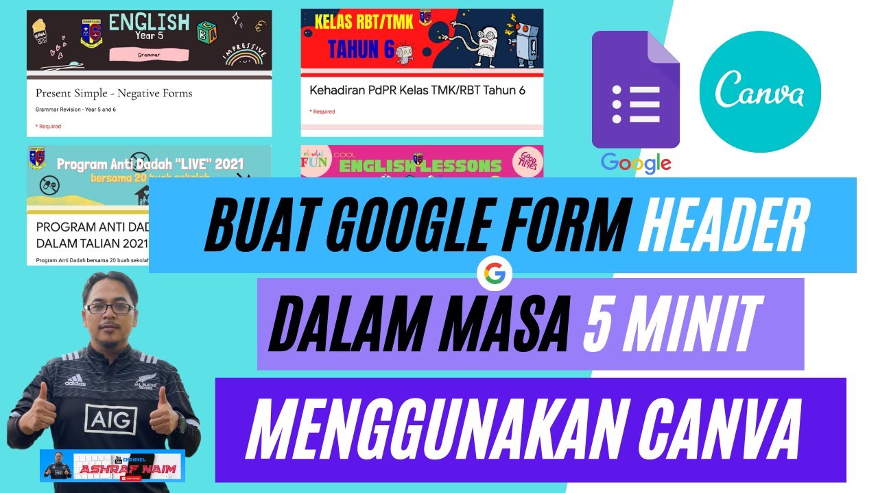 Buat Google Form "Header" dalam masa 5 MINIT menggunakan CANVA - YouTube