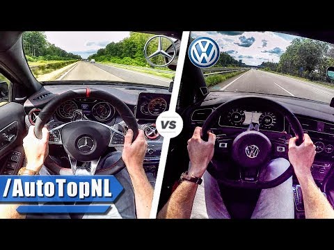 2018 VW Golf R Vs 2018 Mercedes A45 AMG 0-250km/h ACCELERATION & TOP SPEED POV AUTOBAHN By AutoTopNL