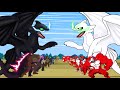 TOOTHLESS DANCING VS LIGHT FURY, DINOSAURS T-REX, GODZILLA, GHIDORAH: How to Train a Dragon?