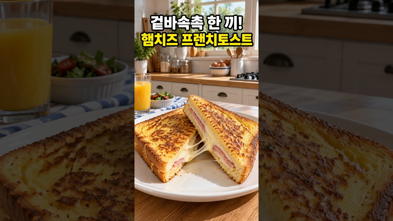 겉바속촉 햄치즈 프렌치토스트 레시피 숏폼 썸네일