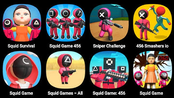 Squid Survival Challenge, Squid Game 456, 456 Survival, Sniper Challenge, Squid Game Challenges