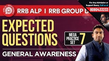 RRB ALP, Group D & RPF Mega Set 7 | RRB ALP General Awareness Expected Questions by Abhijeet Sir