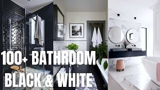 100+ Black and White Bathroom Design. Black\&White Bathroom Decor Ideas.