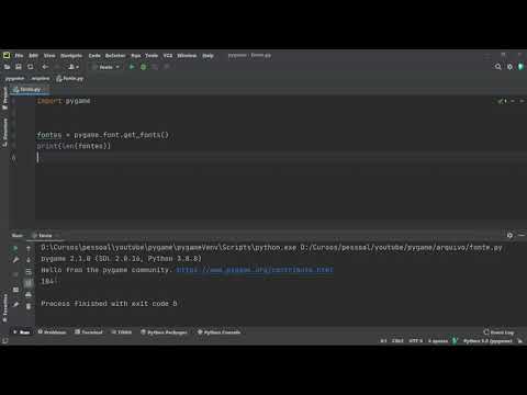 75 - Identificando as fontes no sistema com o PyGame