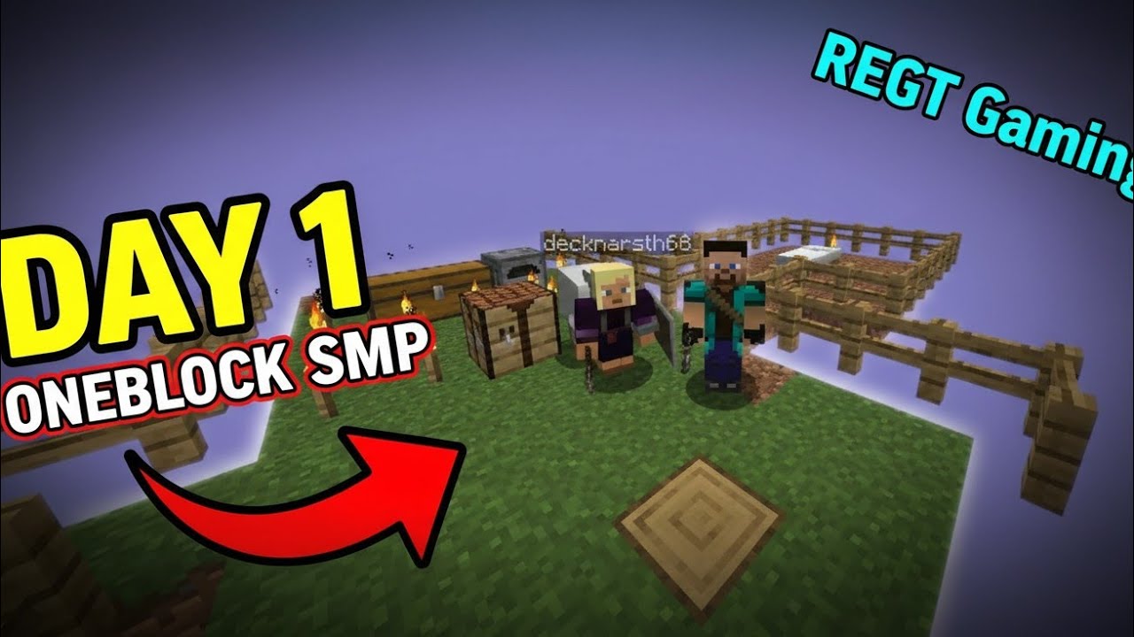 Day 1 of Oneblock server in Minecraft | Oneblock Multiplayer Survival ...