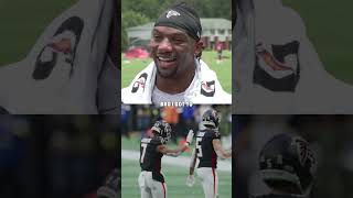 Bijan Robinson talks about how happy he is for Drake London on his contract extension #nfl