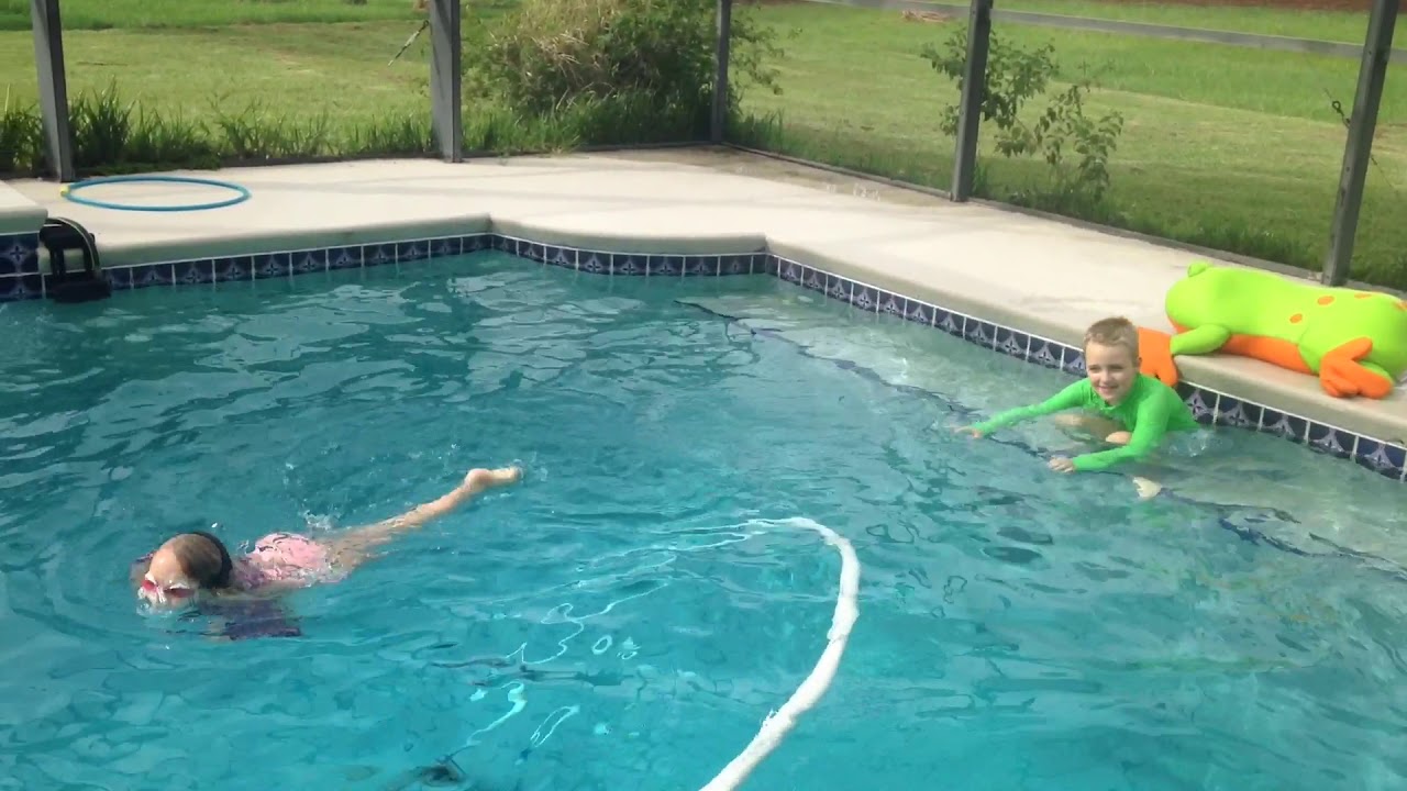 Swimming in my pool - YouTube