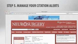 NEUROSURGERY® Citation Alert Tutorial