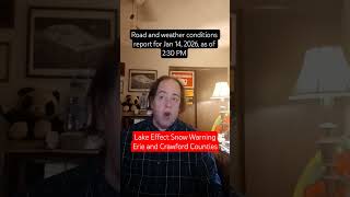 Road and weather conditions report for Jan 14, 2026, as of 2:30 PM