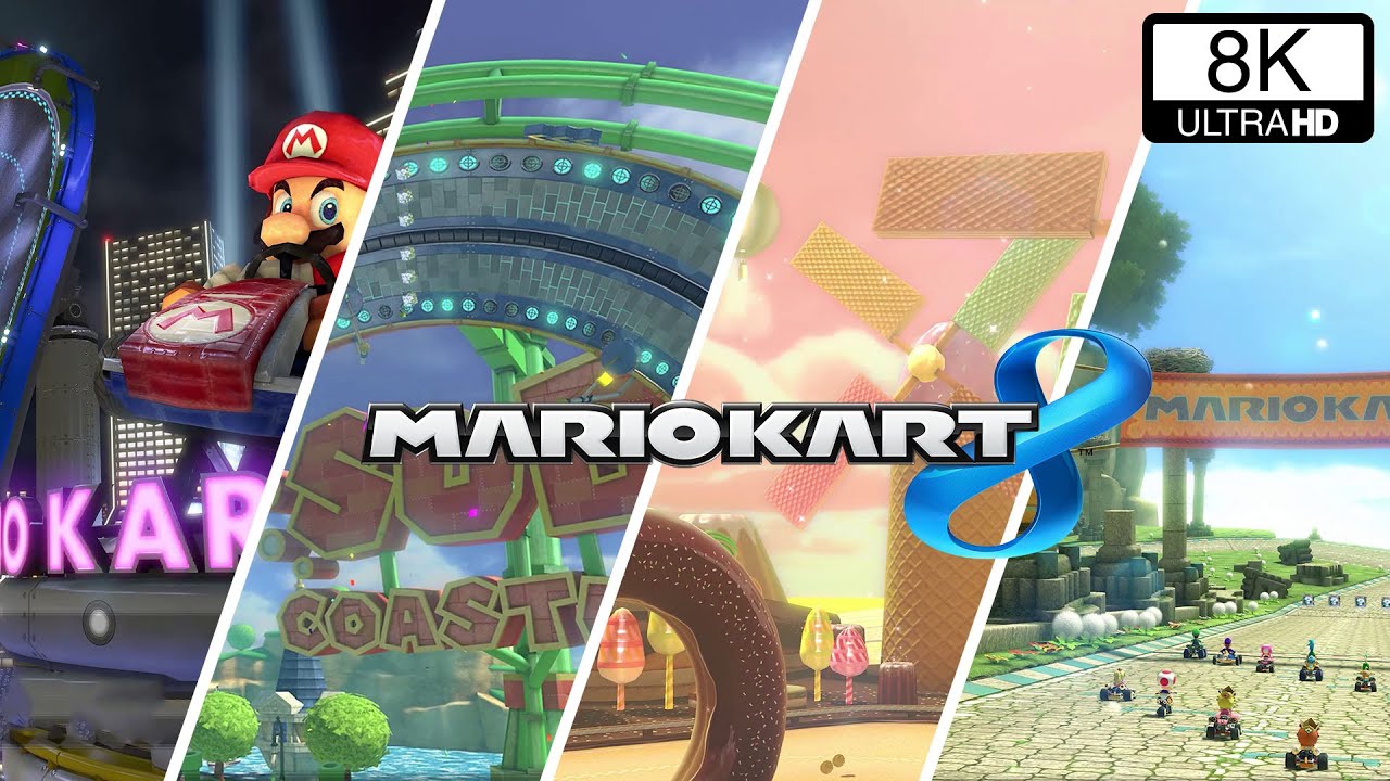 MARIO KART 8 (WiiU) Mushroom Cup in 8k60 マリオカート8 马里奥赛车8 YouTube