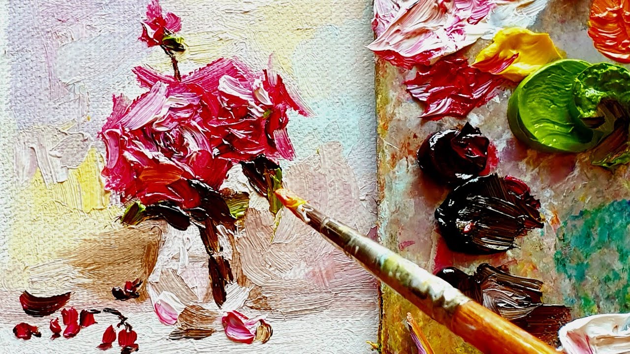 Simple way to Paint Roses in oil, Detailed Guide Daily Oil Painting