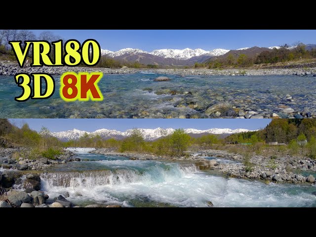 8K 3D VR180 ] 白馬連峰を望む春の絶景 Spectacular spring views of