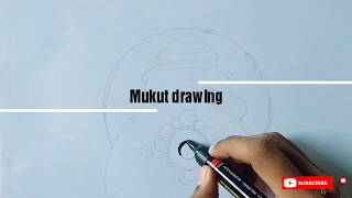 Mukut drawing | sketch of Hindu god mukut
