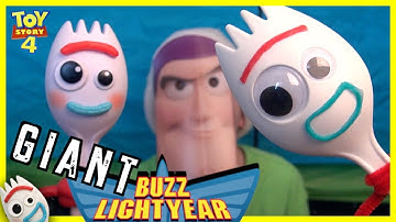 Toy Story 4 GIANT Buzz Lightyear Attacks Forky | DIY Craft | Chocolate Kisses Real Life Cloned Toys