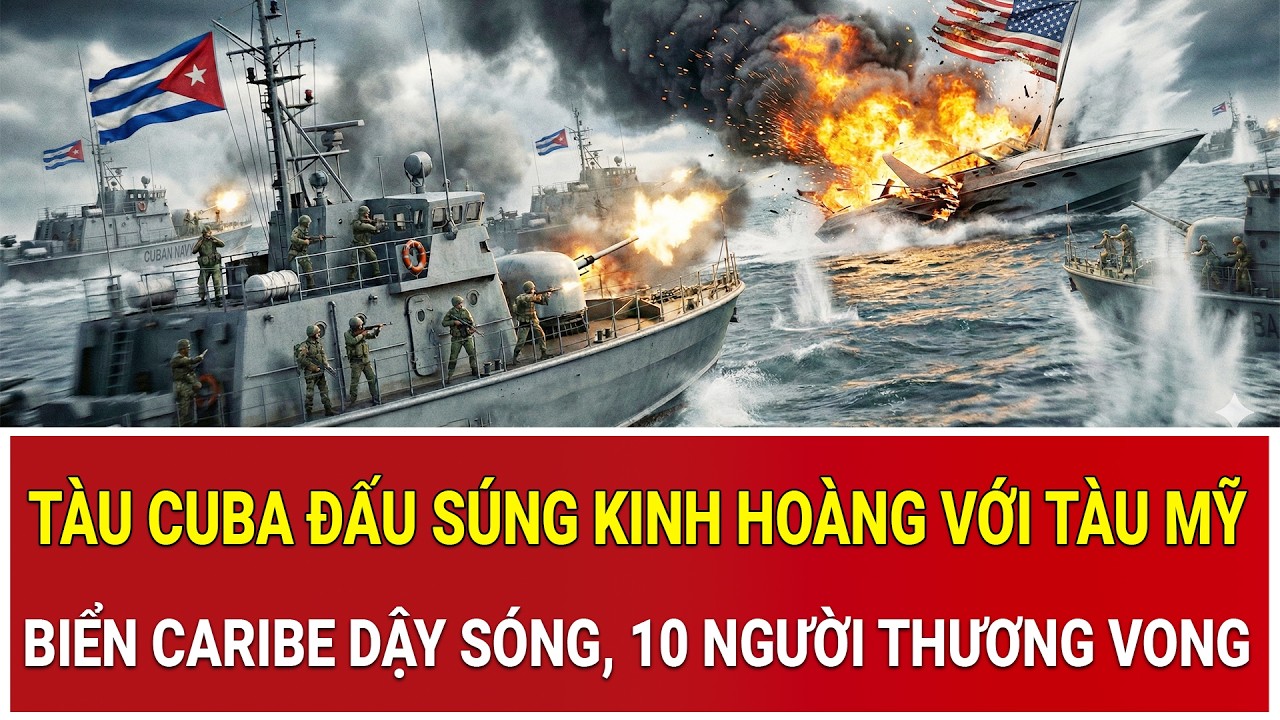 Nóng: Tàu Cuba đấu súng kinh hoàng với tàu Mỹ, biển Caribe dậy sóng, 10 người thương vong