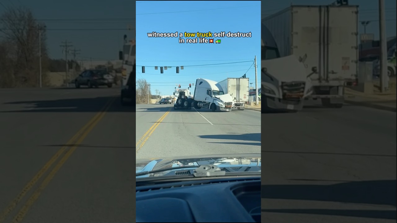 the tow truck entered its final boss form#viral #shorts #towtruck #fail #car