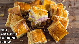 how to make HAM AND CHEESE IN PUFF PASTRY