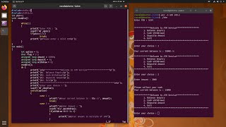 Coding Project - ATM transactions using C Programming language in Linux OS