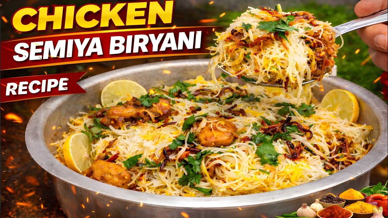 15 Minutes Me Banaye Spicy Chicken Semiya Biryani | Breakfast & Lunchbox Special