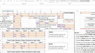 CSI ETABS - RC Beam Design Summary - Spreadsheet Tutorial