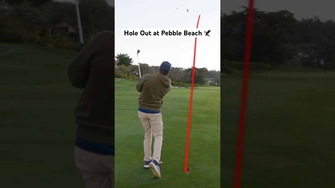 Garrett Clark HOLE OUT at Pebble! 🦅