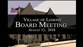 Village Board Meeting August 13, 2018