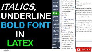 How to format text in Latex | create Italics, bold font and underline