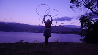 Sunset Hula Hooping in the New Zealand Mountains