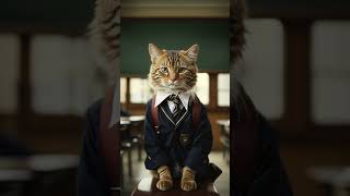 cute cat in school uniform  #shortvideo #cat #cats