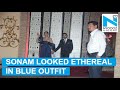Sonam Kapoor looked epitome of beauty in blue off shoulder outfit