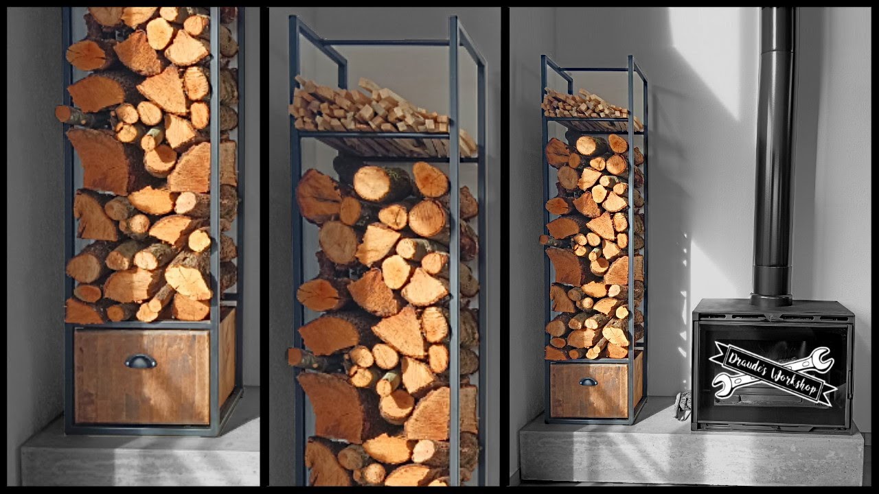 Leñero de interior  Firewood rack, Modern log burners, Firewood