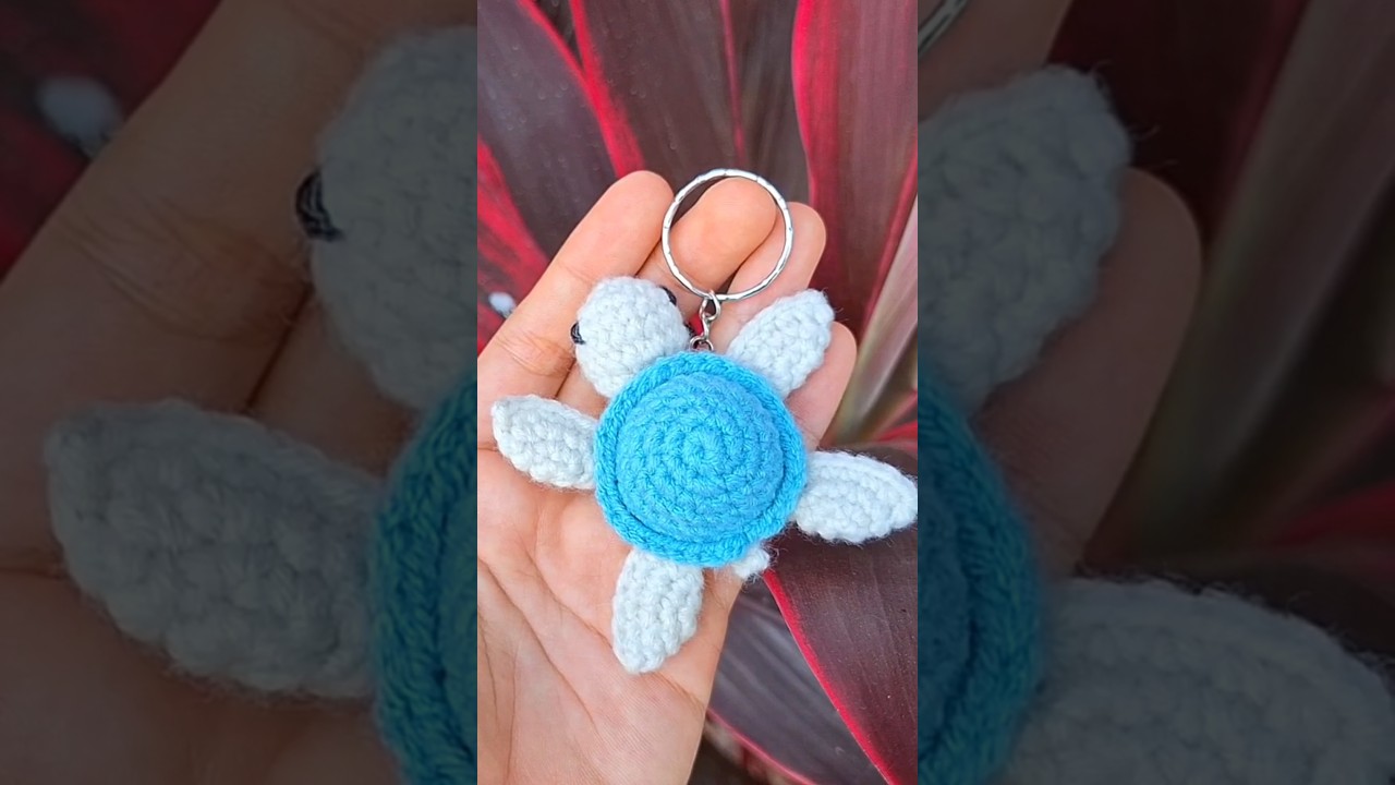 Crochet Turtle Keychain 🐢 #crochet #tutorial - YouTube