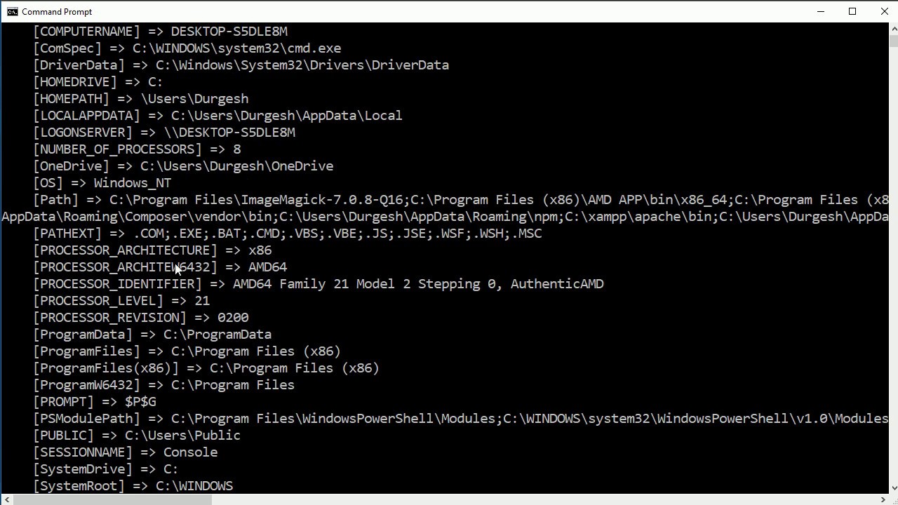 php command line  2022 Update  PHP command line in windows